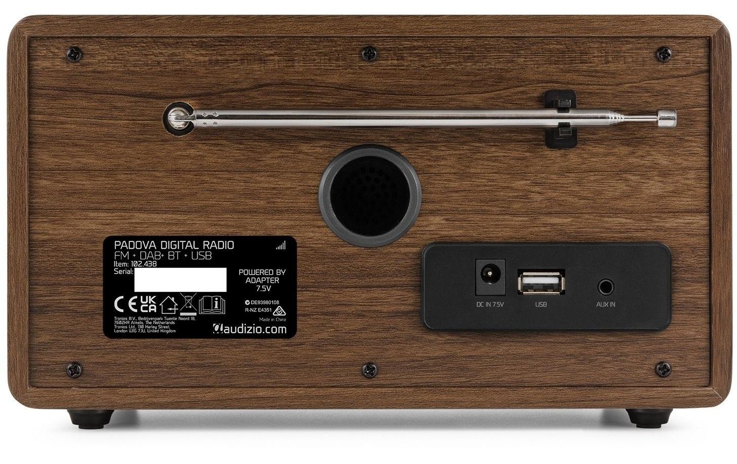 DAB+ Radio Padova Braun/SchwarzDigitalradio mit Farb-LCD-Display