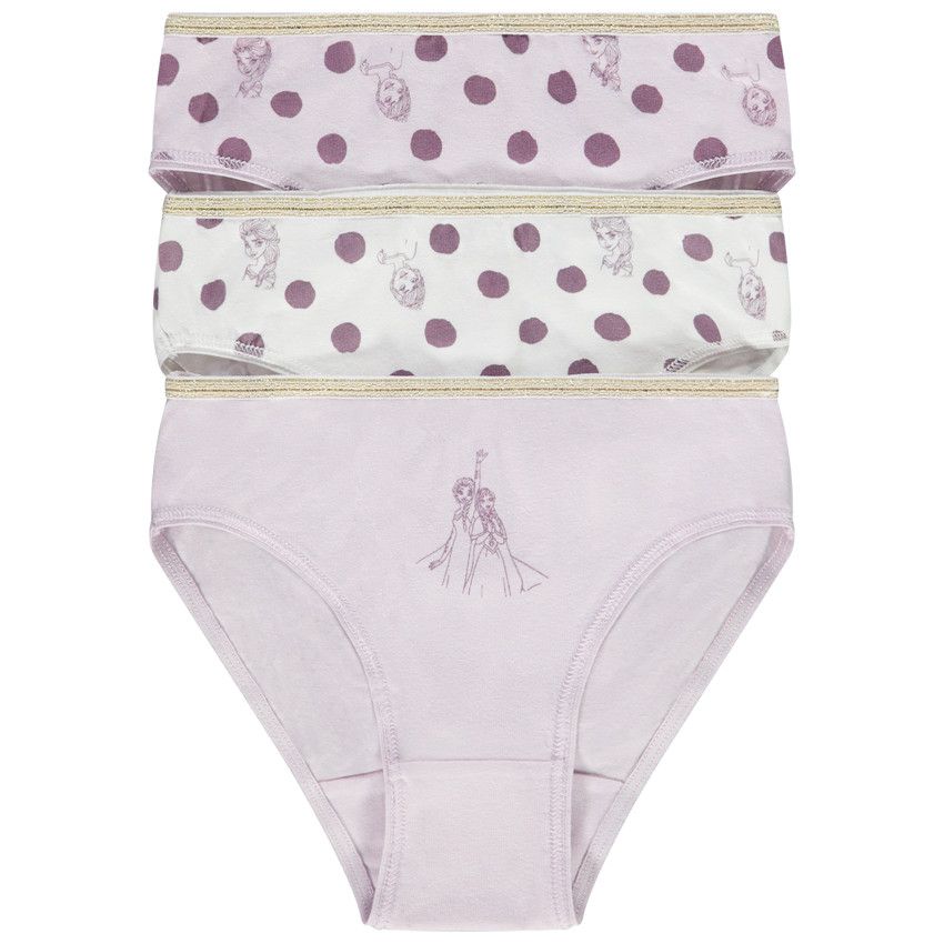 Lot de 3 culottes La Reine des Neiges Disney pour fille - Lilas