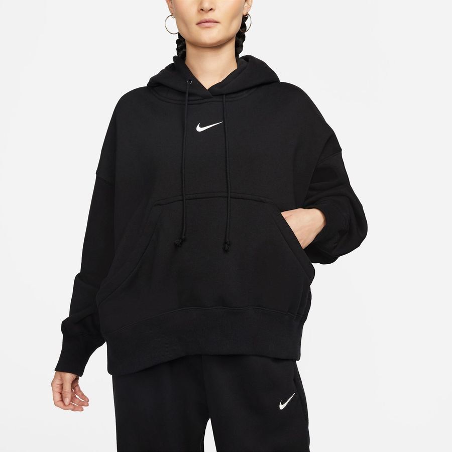 Nike Sweat à Capuche NSW Phoenix Fleece - Noir/Blanc Cassé Femme