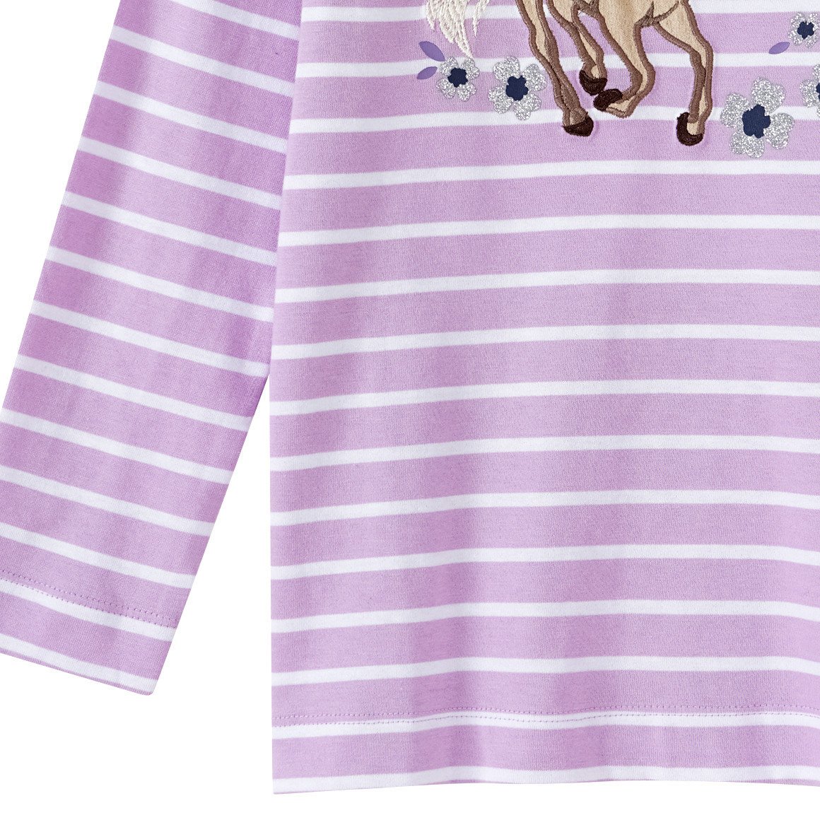 Topolino Mädchen Langarmshirt mit Pferde-Applikation helllila / weiss