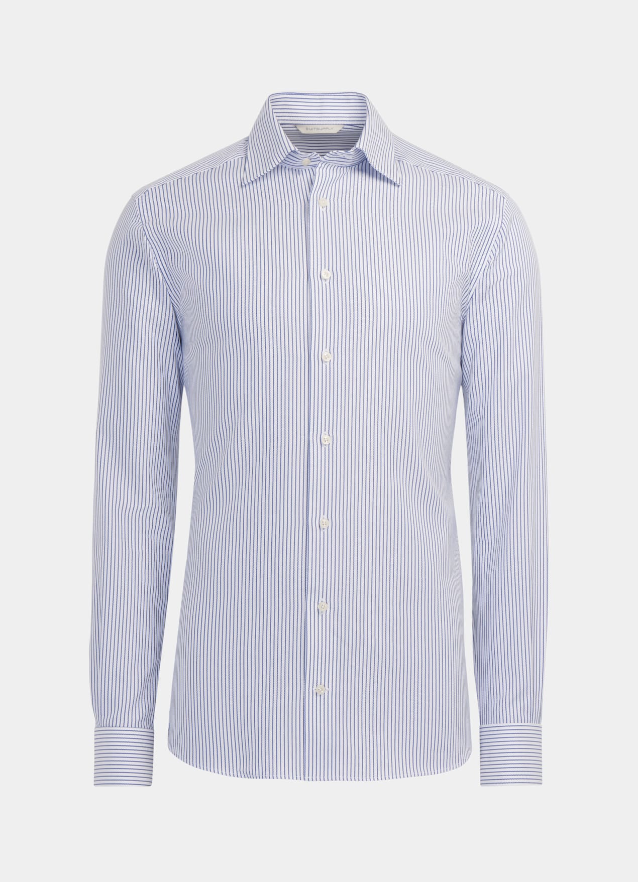 Chemise coupe ajustée en Royal Oxford bleu marine à rayures