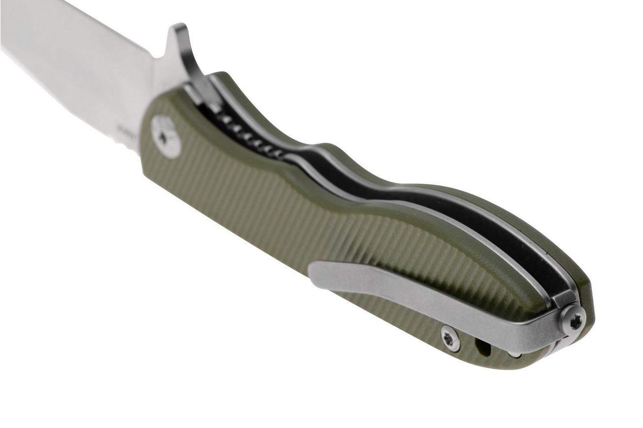 TOPS Knives Mini Scandi Folder MSF-G, Satin Elmax, Green G10, zakmes