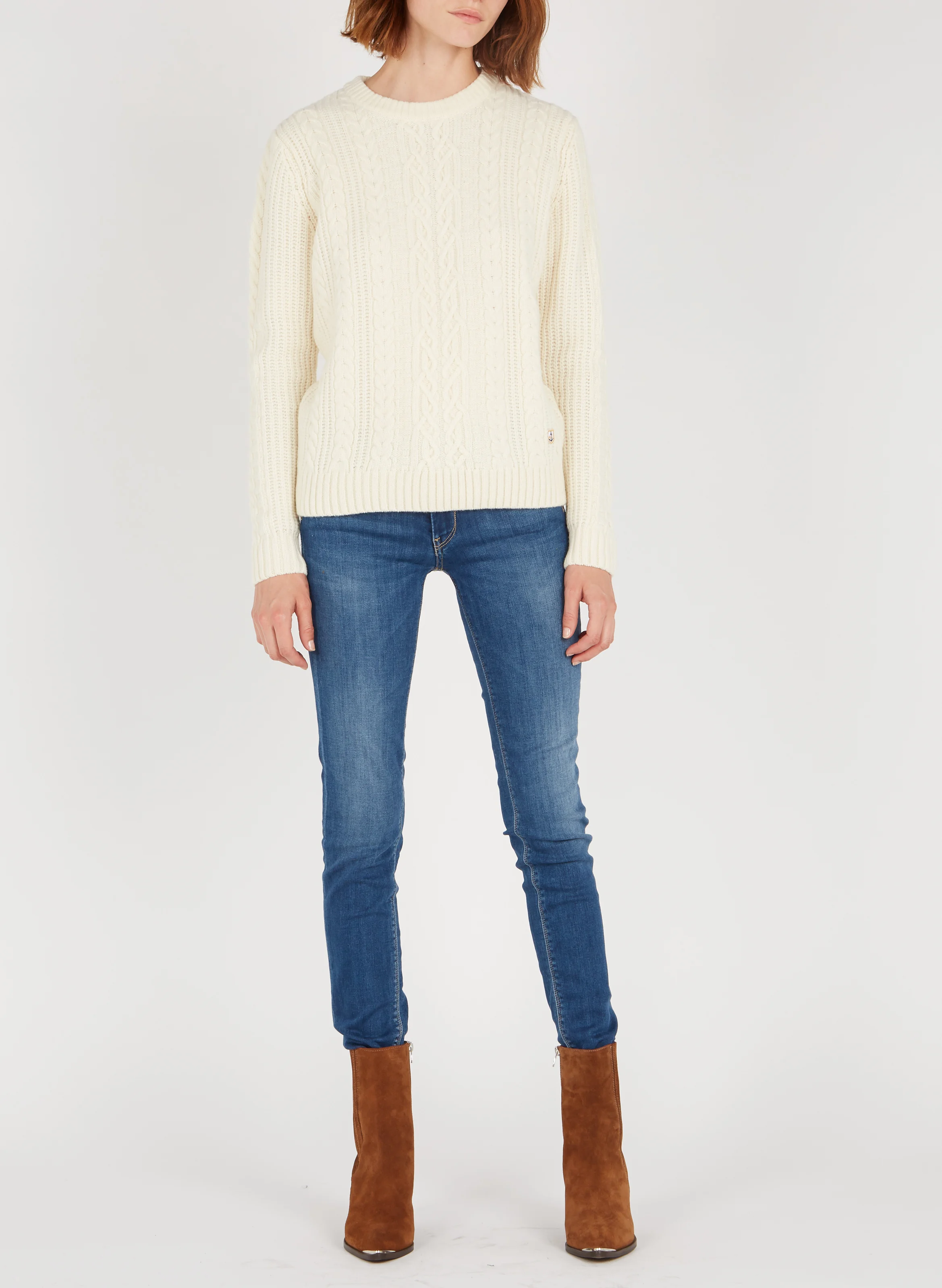 BASAMA - Bottines western talons hauts bout pointu en cuir | Marron