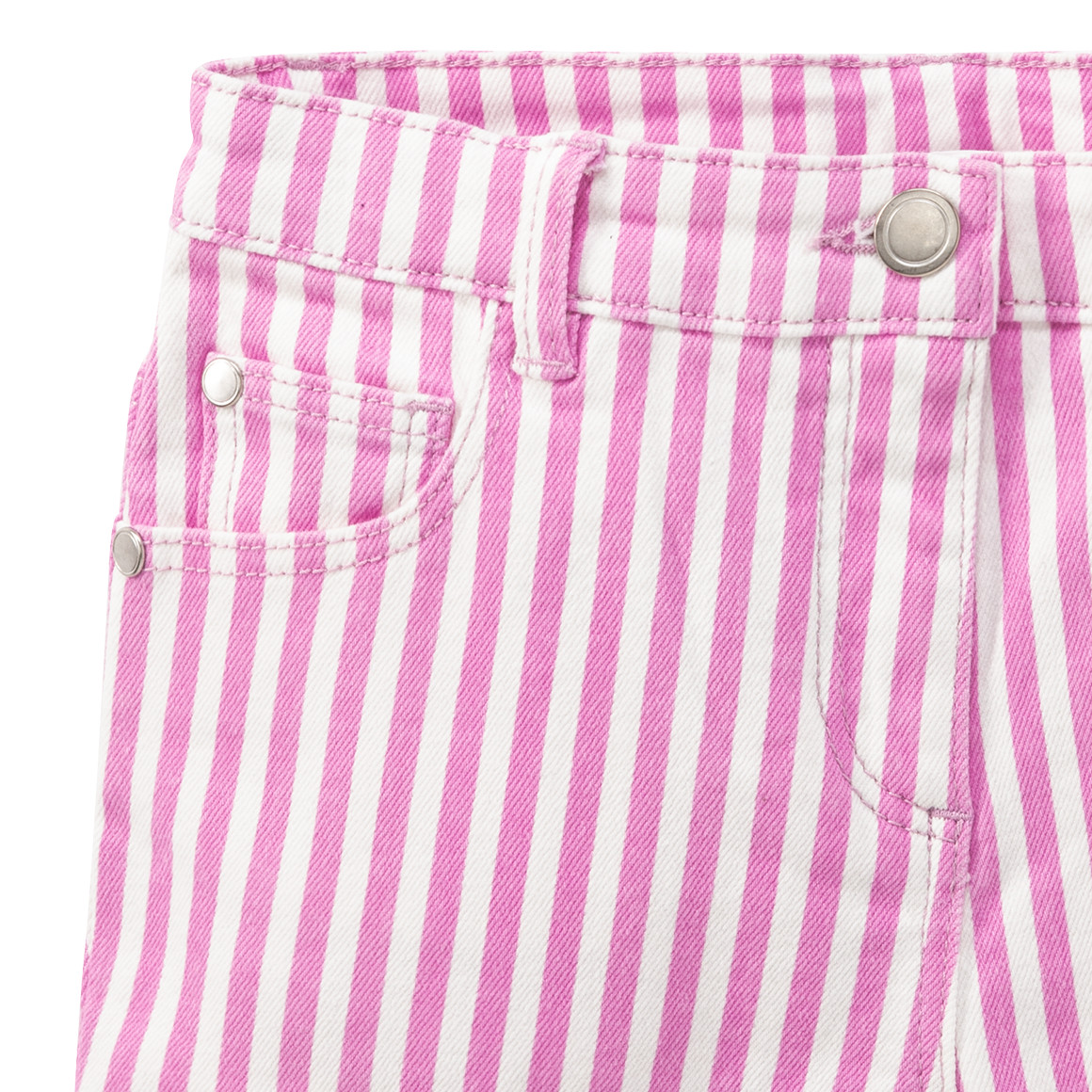 Topolino Mädchen Jeans-Shorts mit Streifen pink / weiss