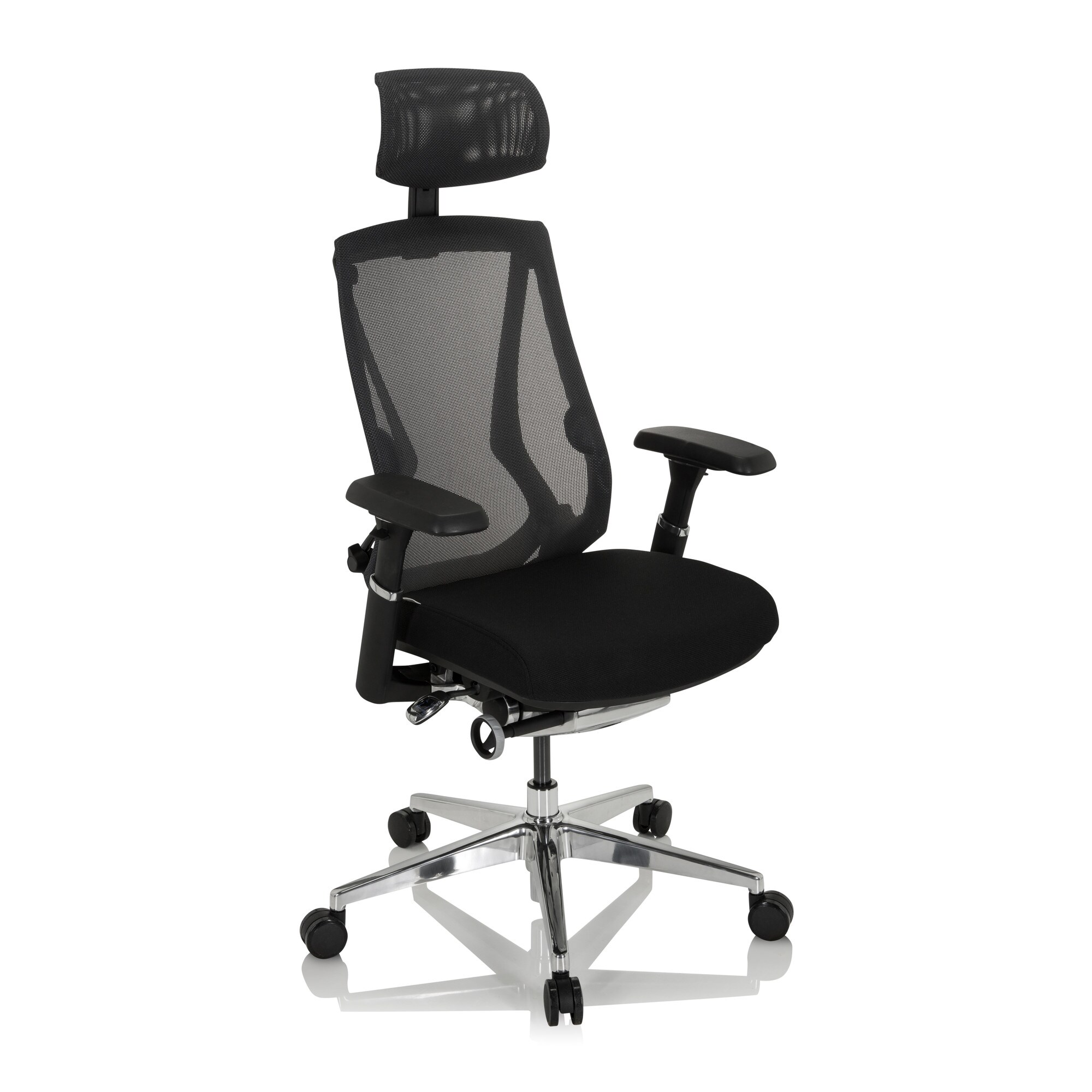 High End Bürostuhl INSPERO Stoff/Netzstoff mit Armlehnen hjh OFFICE