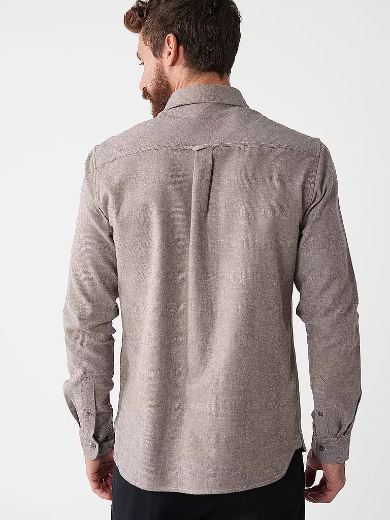 KNOWLEDGE COTTON APPAREL Flanellhemd Slim Fit hellgrau