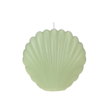 Kaars schelp groen 12,5 x 4,3 cm