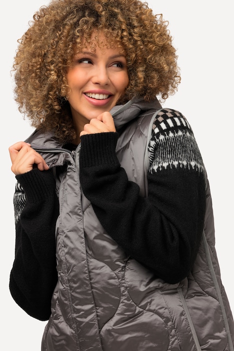 HYPRAR Long-Steppweste, wasserabweisend, 2-Wege-Zipper