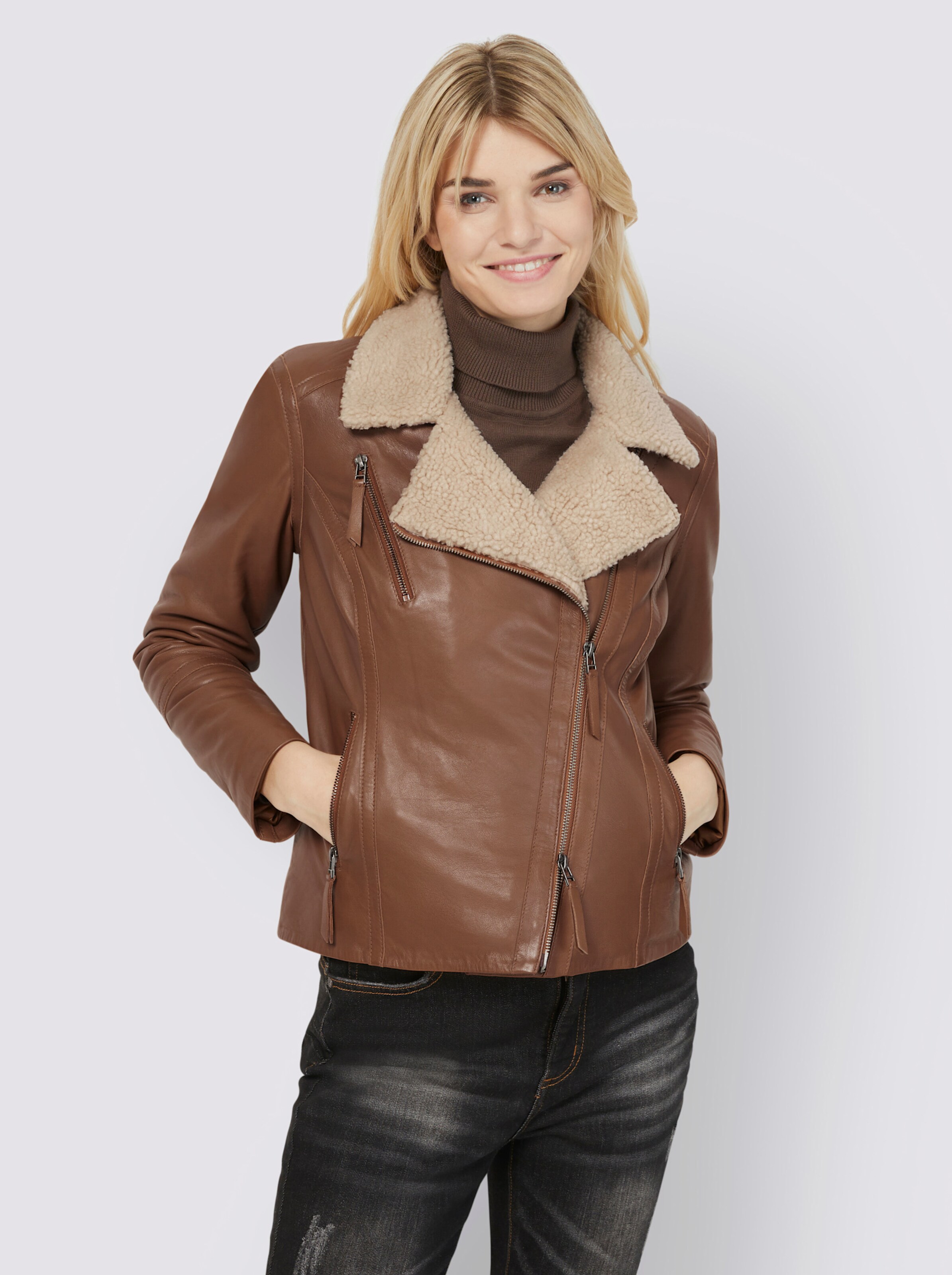 Leder-Jacke