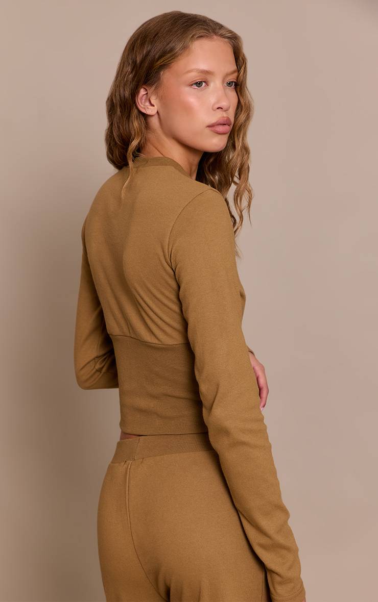 Taupe Ensemble Coordonné Haut Ultra Doux