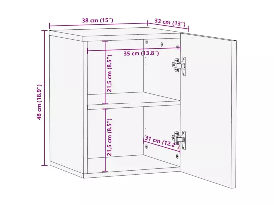 Armoire murale de salle de bain noir bois d'ingénierie
