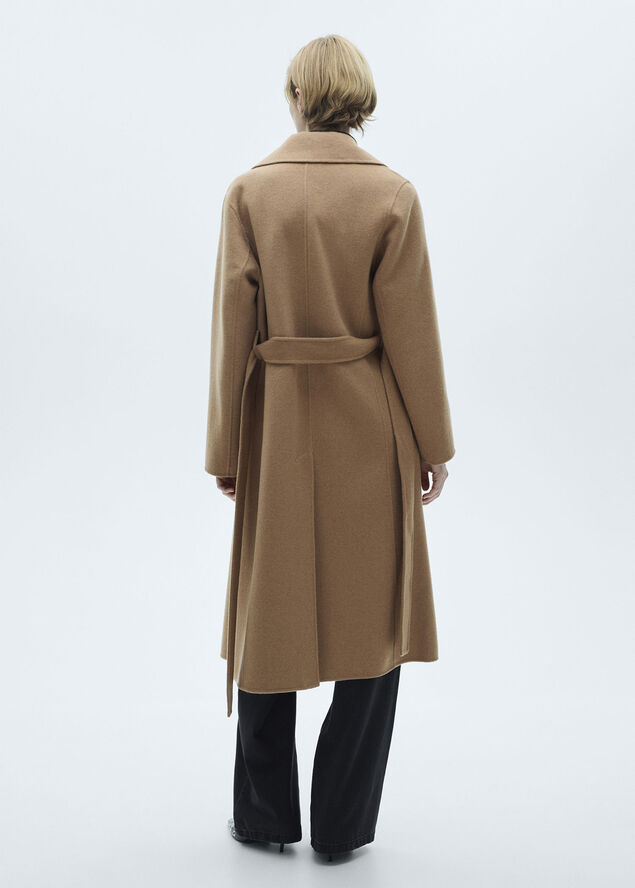 MANGO Belt handmade coat Medium brown