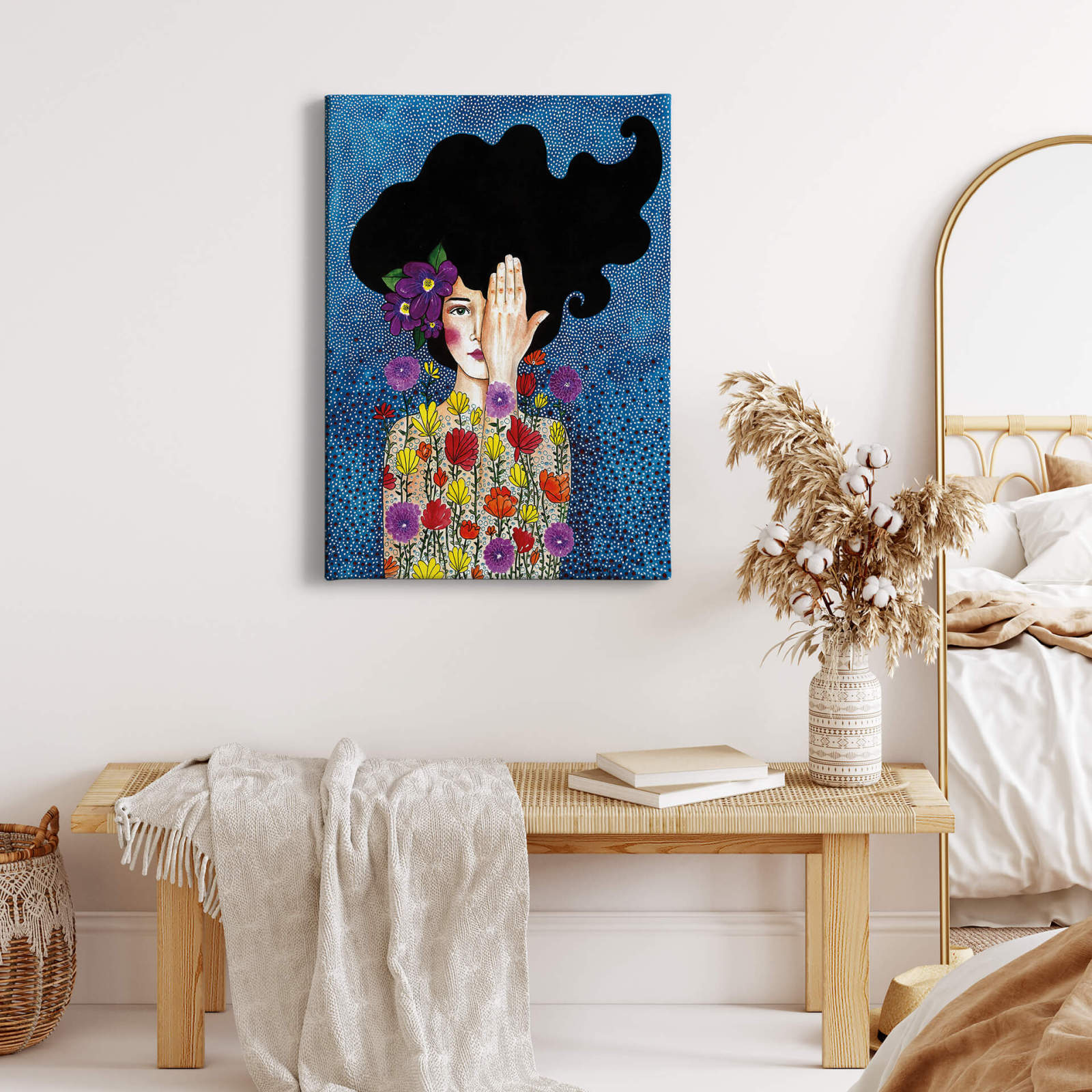 Leinwandbild LOOSING MEMORY - blau-schwarz - 50x70 cm
