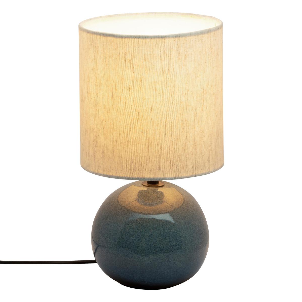 LAMPE BOULE GAIA GRIS GLZD H.26.5CM