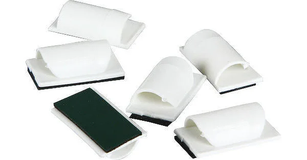 Attache-câbles D-Line Blanc (lot de 6) Caches-câbles