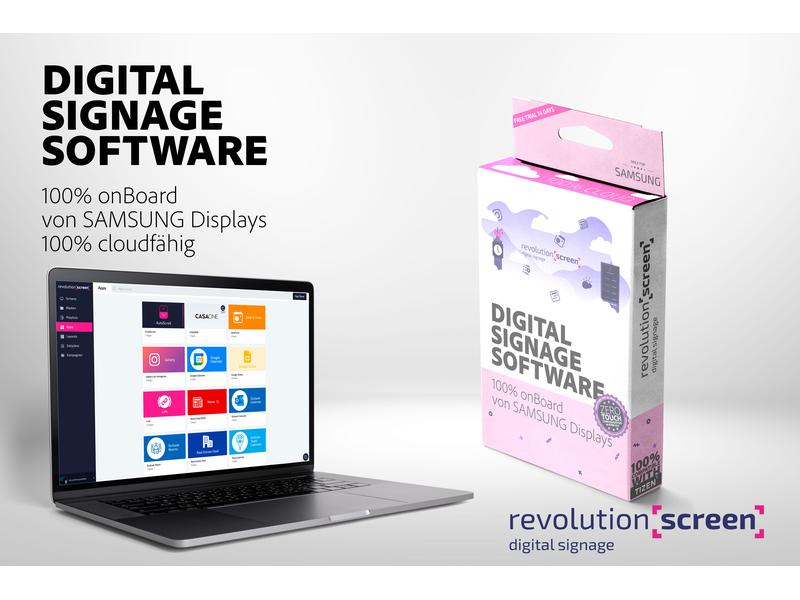 revolutionSCREEN Digital Signage Software revolutionScreen RevolutionSCREEN Digital Signage Software – Die neue und effiziente Art, digitale Displays zu bewirtschaften