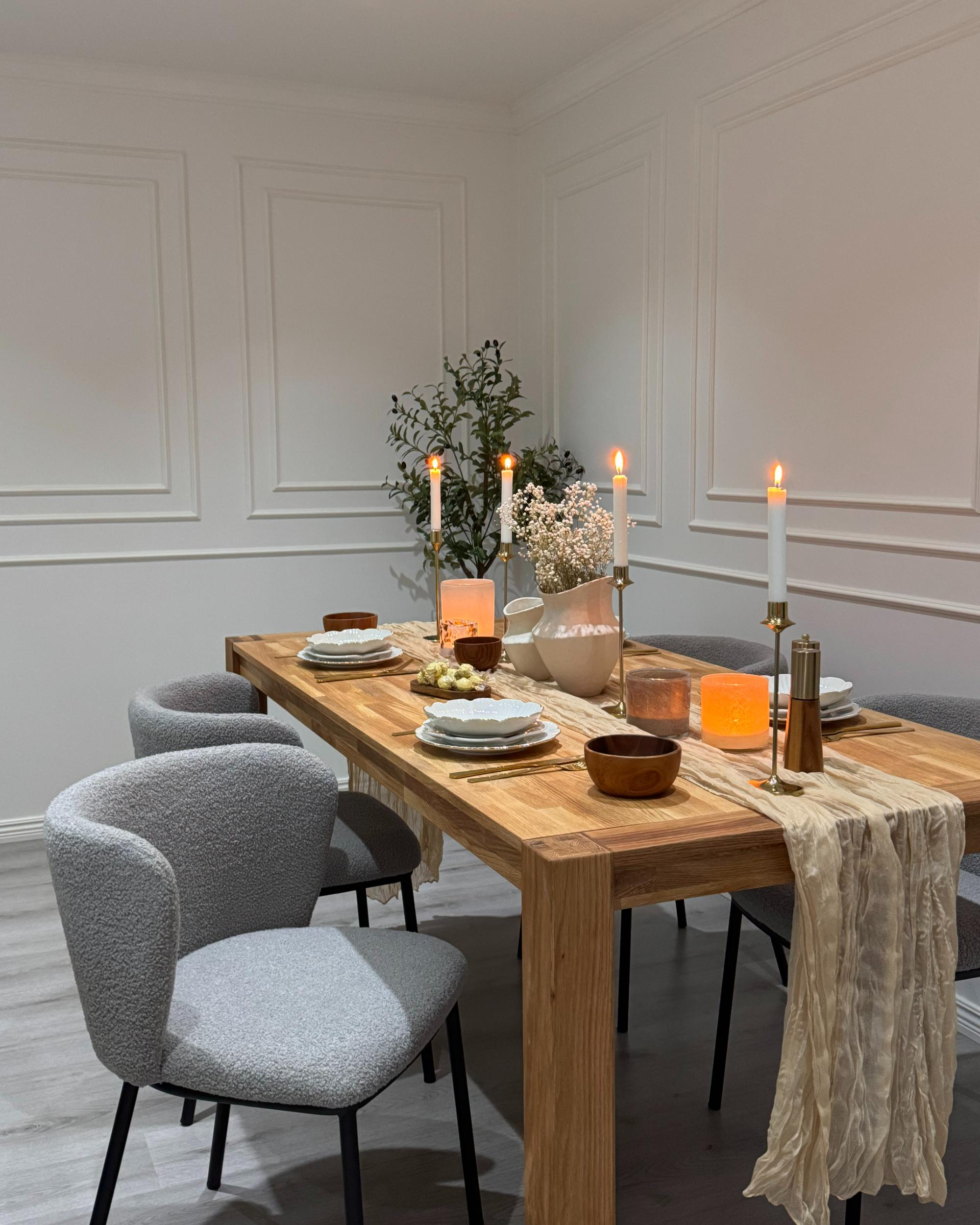 Set van 2 eetkamerstoelen MINA Bouclé Grijs