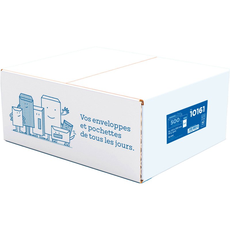 Enveloppe La Couronne 80 g/m² avec bande protectrice blanche - Boîte de 500