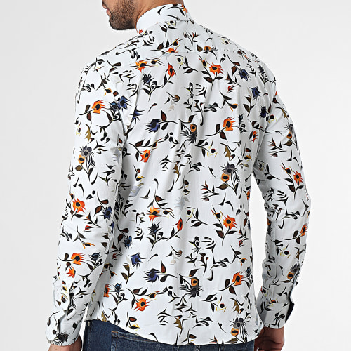 Chemise Manches Longues Bleu Clair Noir