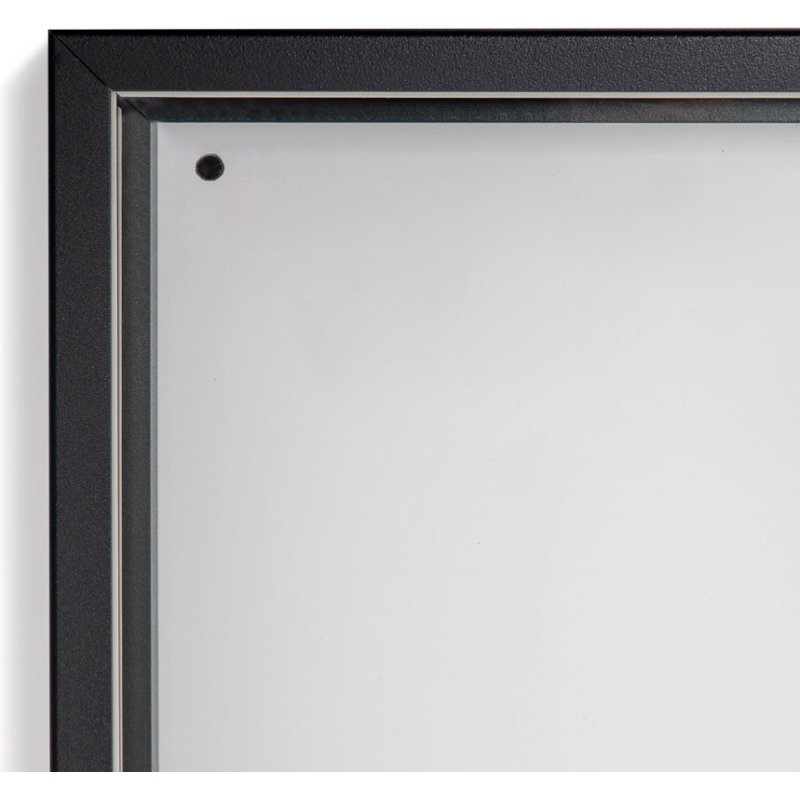 Vitrine d'affichage intérieur Slim fond acier laqué porte coulissante