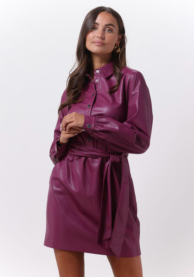 LIU JO paarse liu jo mini jurk abito spalmato classy coated