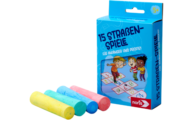 Noris  15 Straßenspiele mit 4 Kreiden und Anleitung