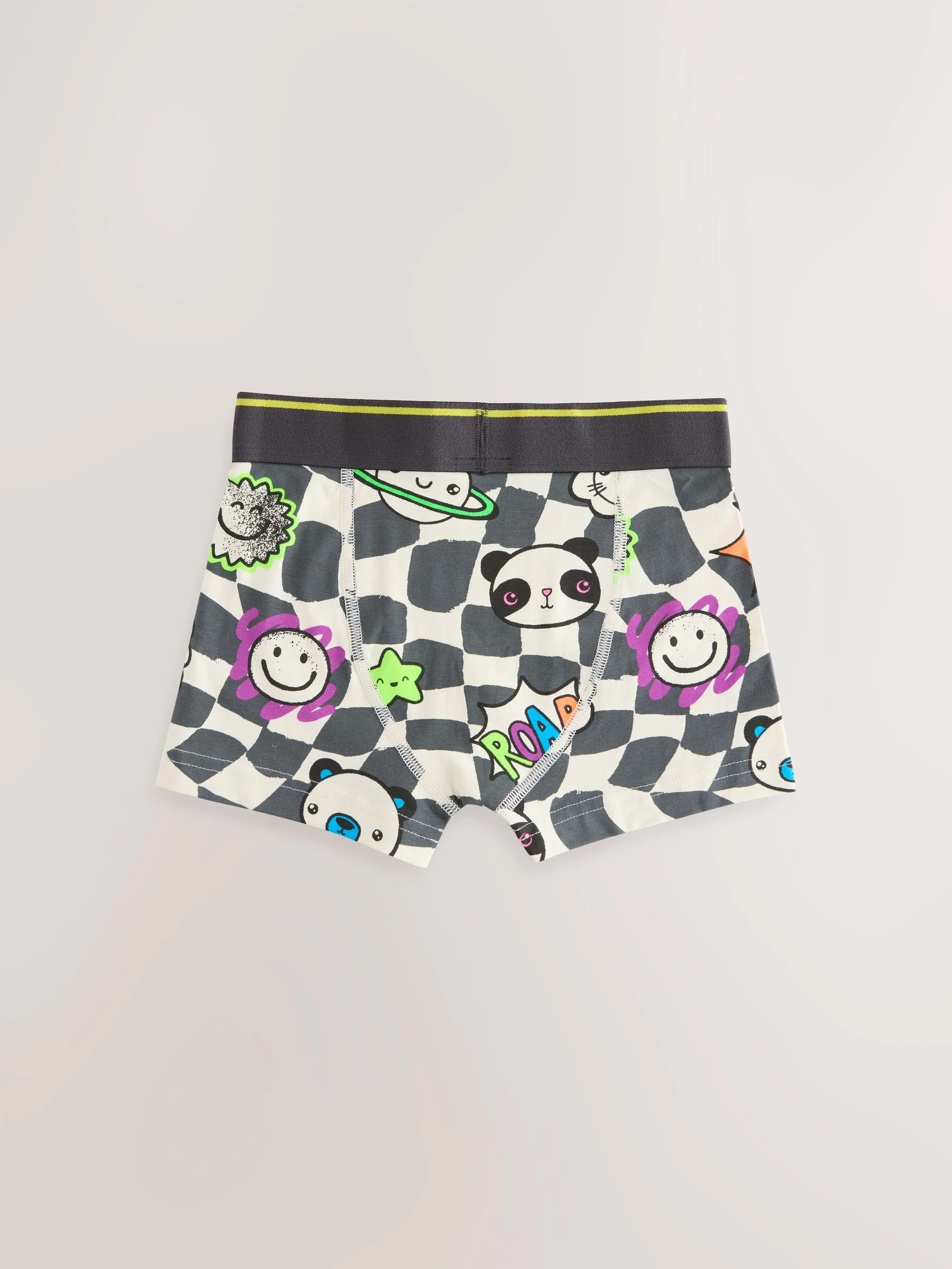 Meerkleurig dambordmotief - Verpakking van 5 trunks met motief (1,5-16jr)