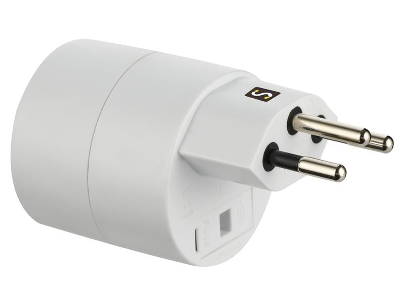 Schönenberger Reiseadapter T12 / Schuko NO BLOCK Adapter zum verwenden von Geräten mit Schuko Stecker an Schweizer Steckdosen