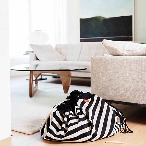 play&go speelkleed en opbergzak noomad - stripes black