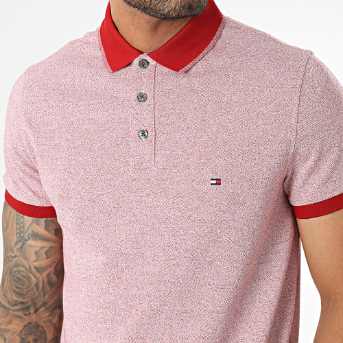 Polo Manches Courtes Mouline Tipped 1665 Rouge Chiné