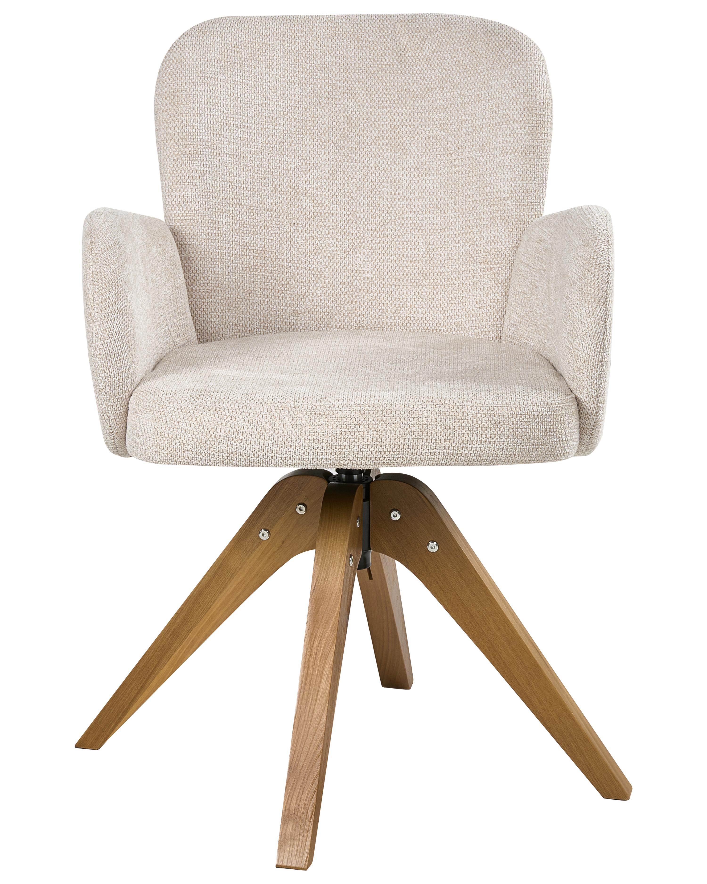 Set van 2 eetkamerstoelen draaibaar JEAN Stof Lichtbeige