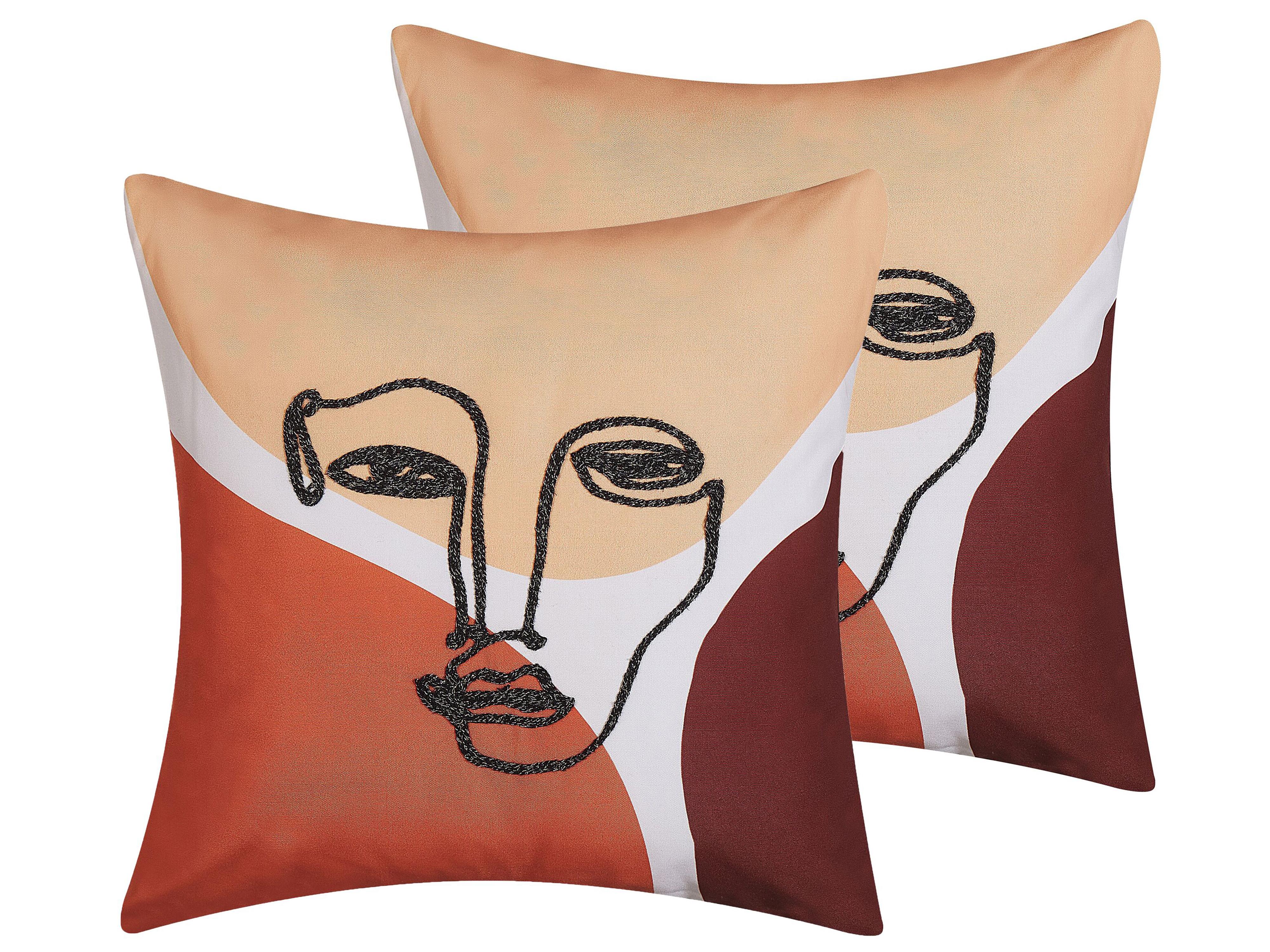 Set van 2 sierkussens RUDBEKIA 45 x 45 cm Meerkleurig abstract patroon