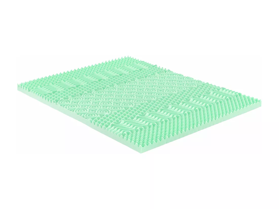 Surmatelas 160 x 200 cm mémoire de forme 7 zones aux extraits de thé vert ép.5cm - LESINI de NATUREA
