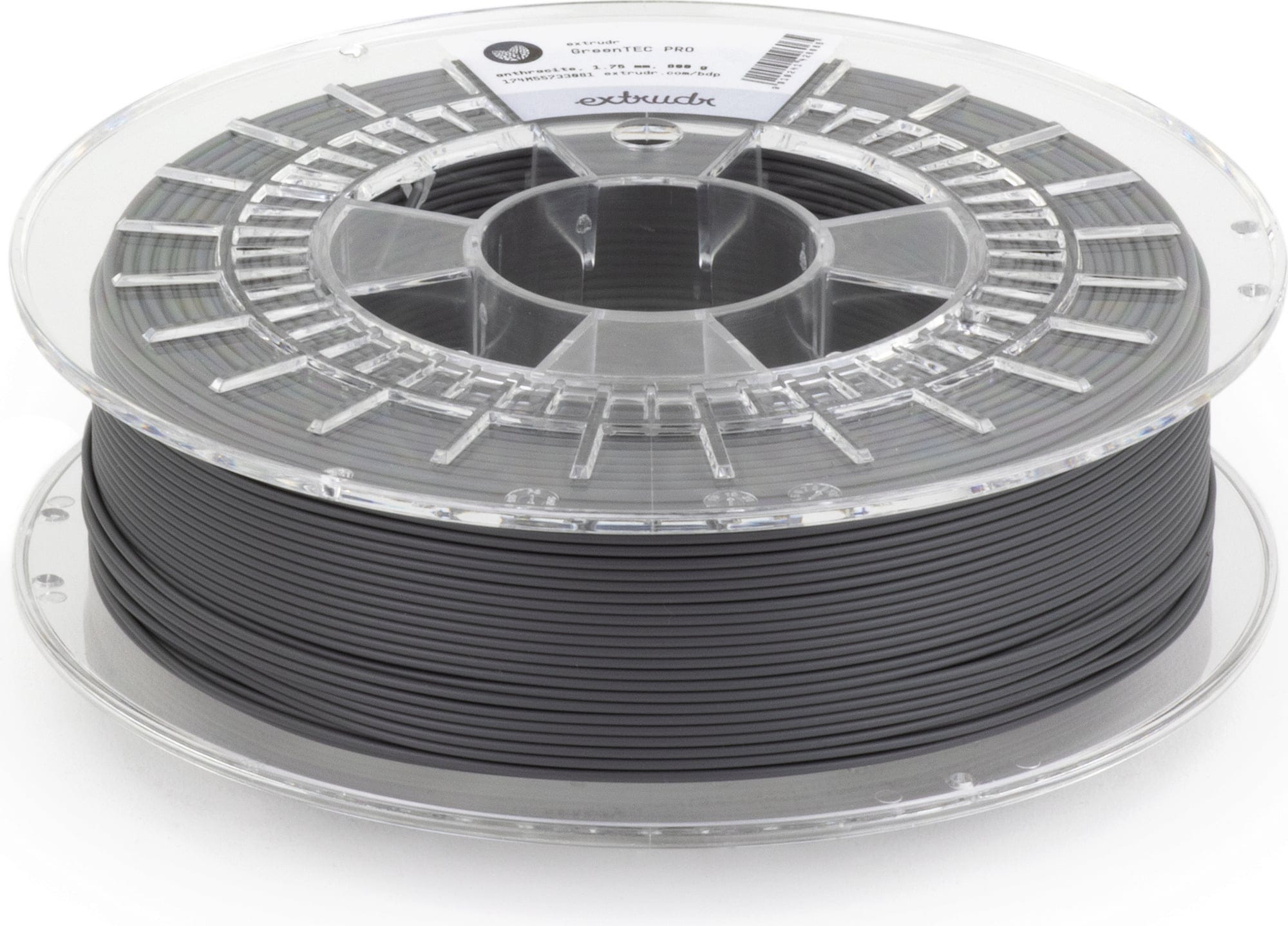 Extrudr  Green-TEC PRO Anthrazit, 1,75 mm / 800 g    Hochleistungsmaterial mit biologisch-organischer Zusammensetzung