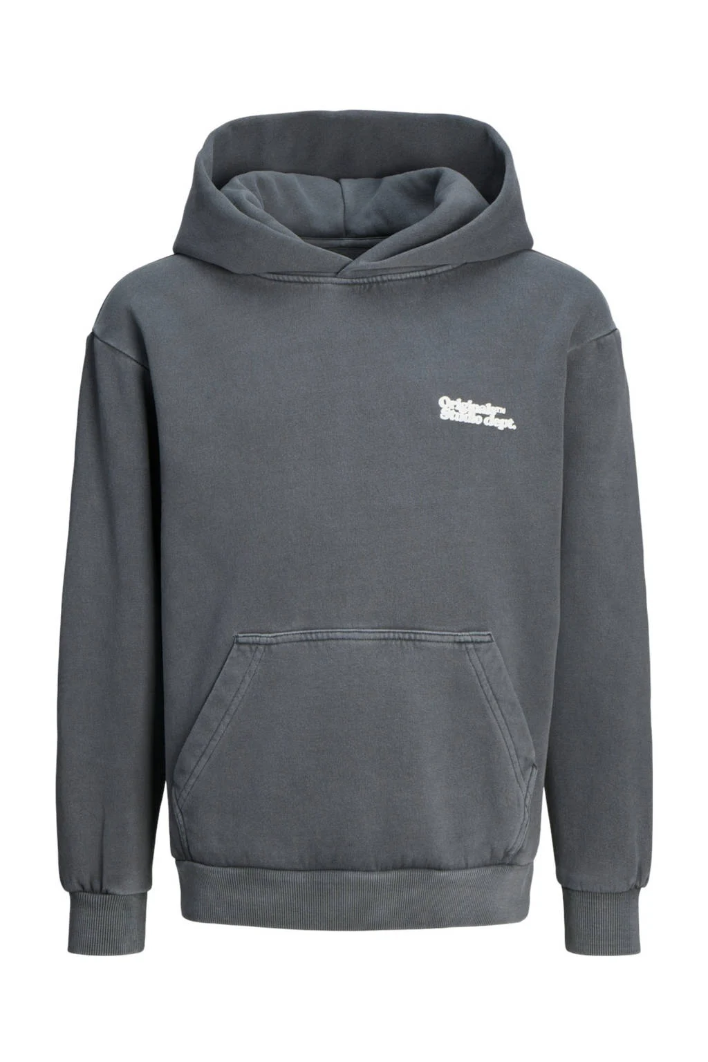 JACK & JONES hoodie JORVERMONT met backprint donkergrijs
