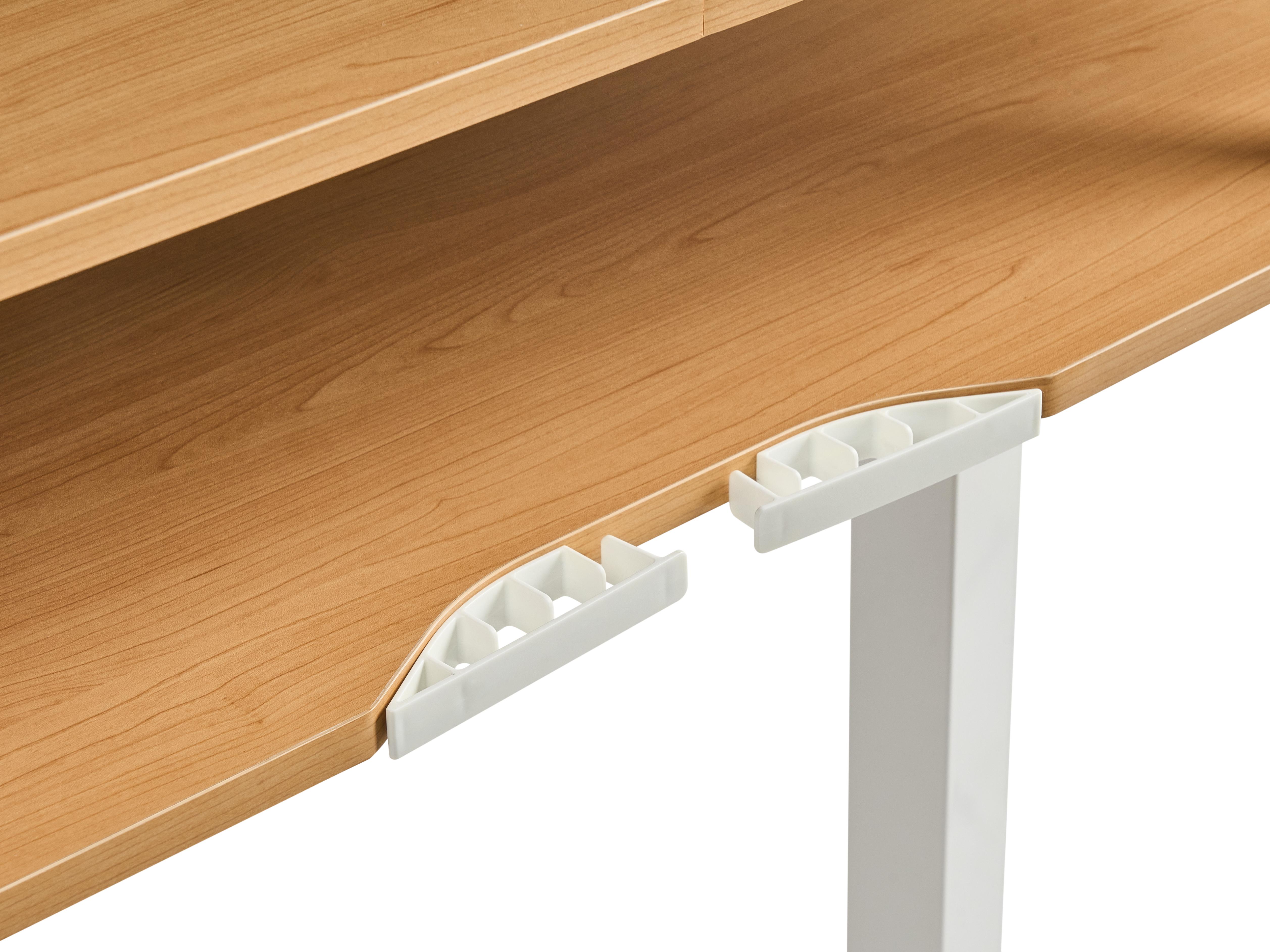 Elektrisch verstelbaar sta-bureau WILBANKS Lichtbruin/wit 120 cm 60 cm met USB-poort