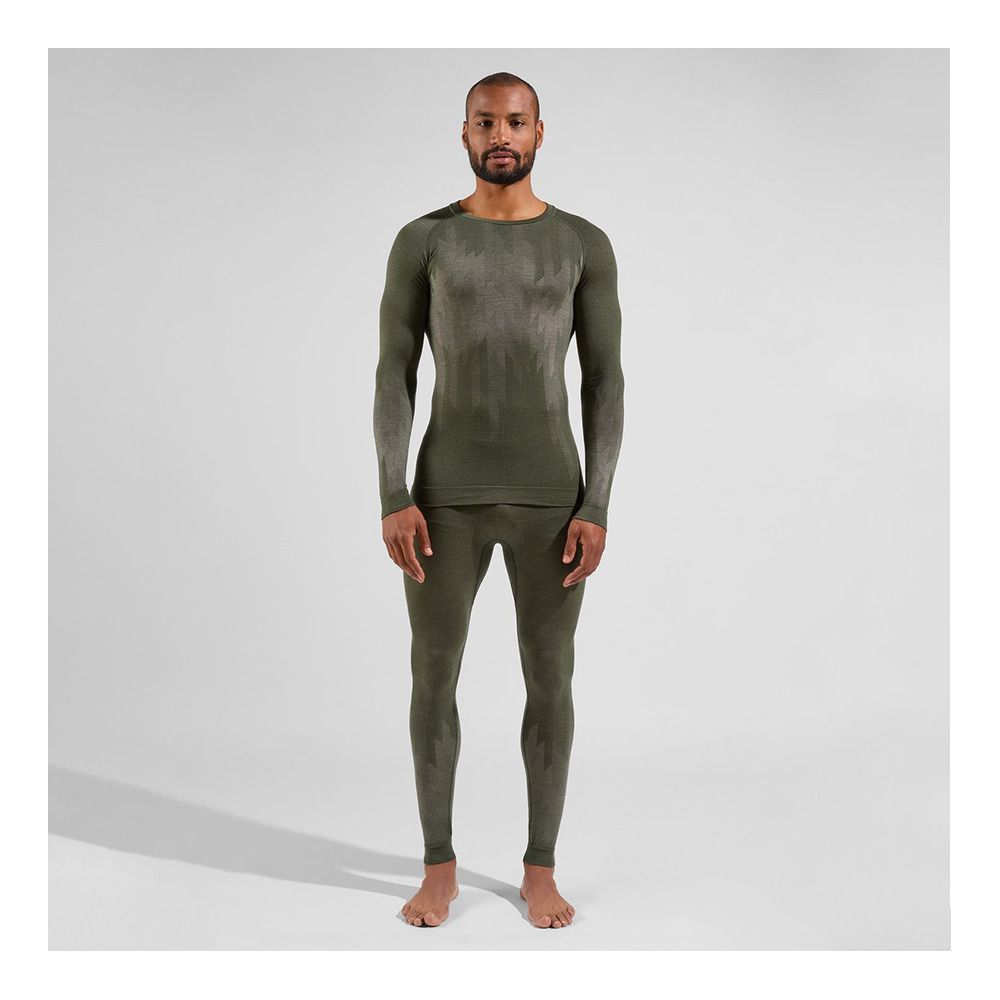 Odlo KINSHIP PERFORMANCE WOOL WARM 200 - Sous-couche Homme deep depths melange