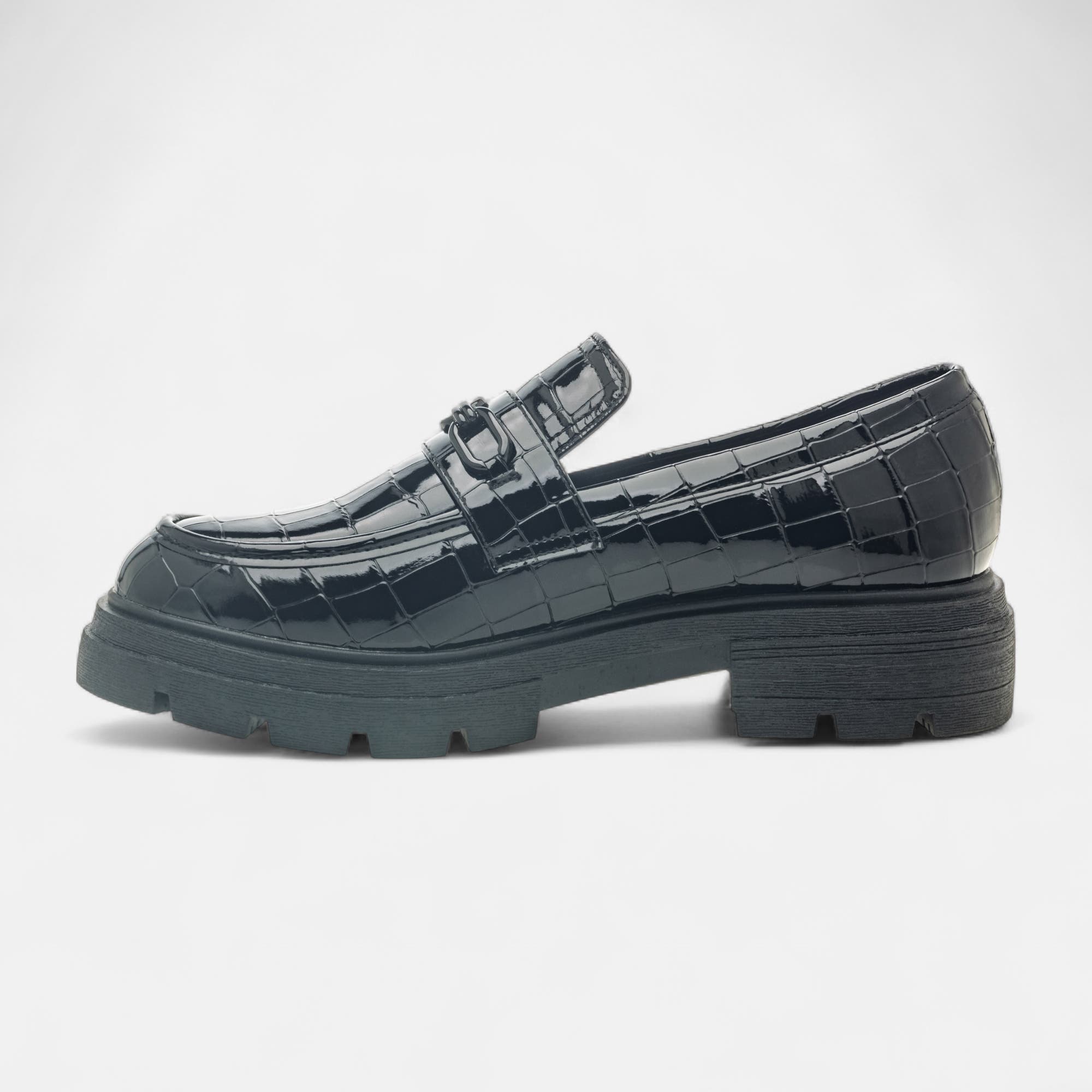 Mocassins Femme noir vernis