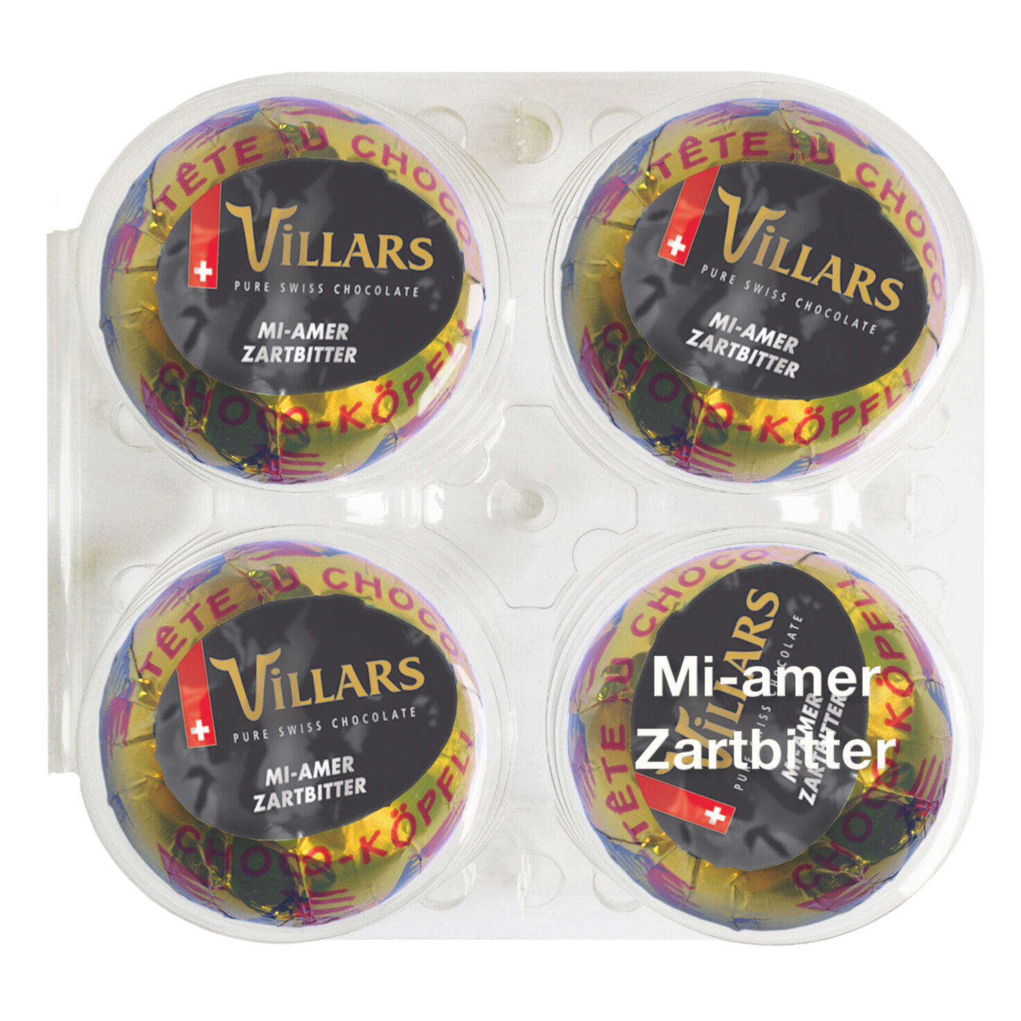 Villars Choco-Köpfli zartbitter 4x30g