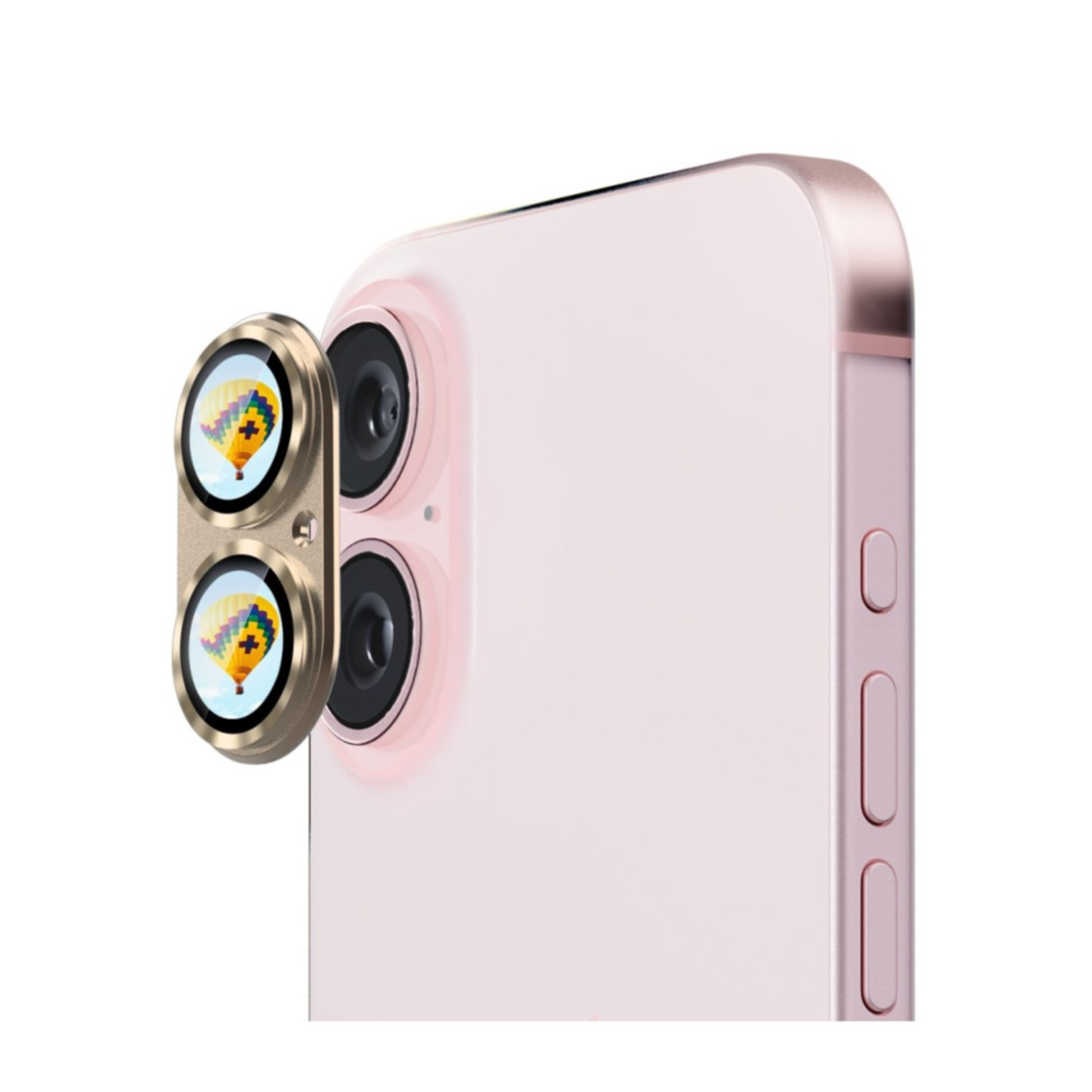 iPhone 16 / iPhone 16 Plus Alu Kameraschutz Objektiv Ring Protector Abdeckung - Champagner