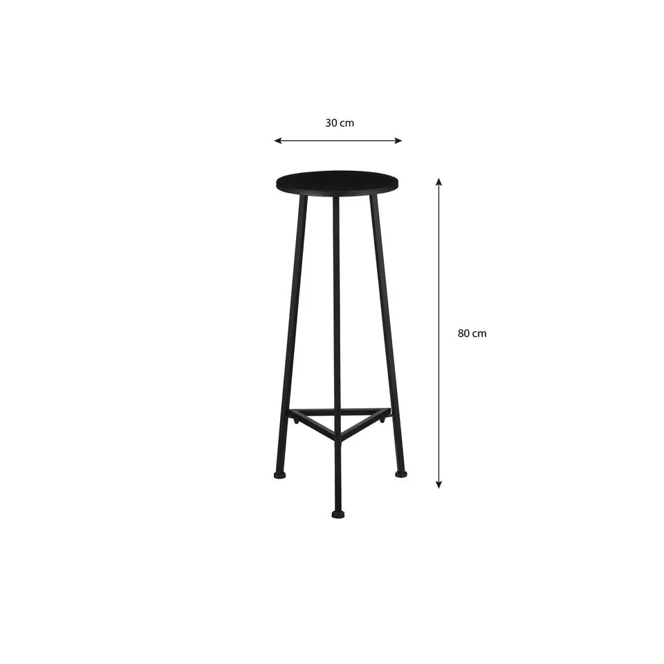 Mica Decorations Plantentafel - H80 x Ø30 cm - Metaal - Zwart