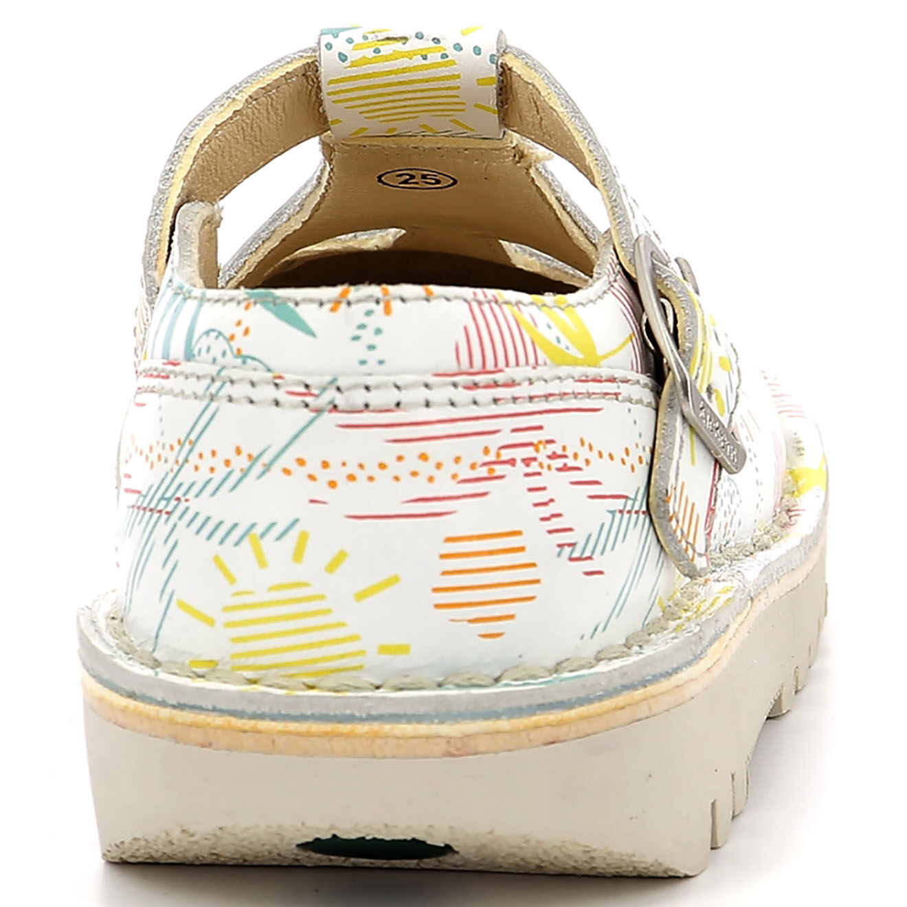 Kickers Salomés en Cuir Kick Mary Jane blanc/sunshine
