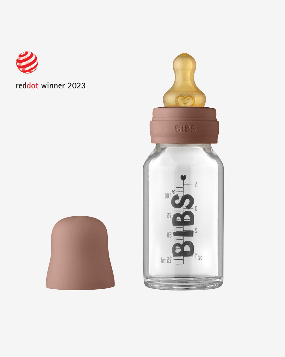 BIBS Tåteflaske i Glass 110 ml – Komplett Sett