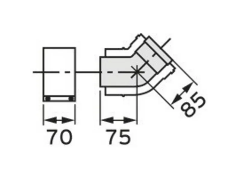 Vaillant EcoTEC bøjning 45° 2 stk. 80/125 mm