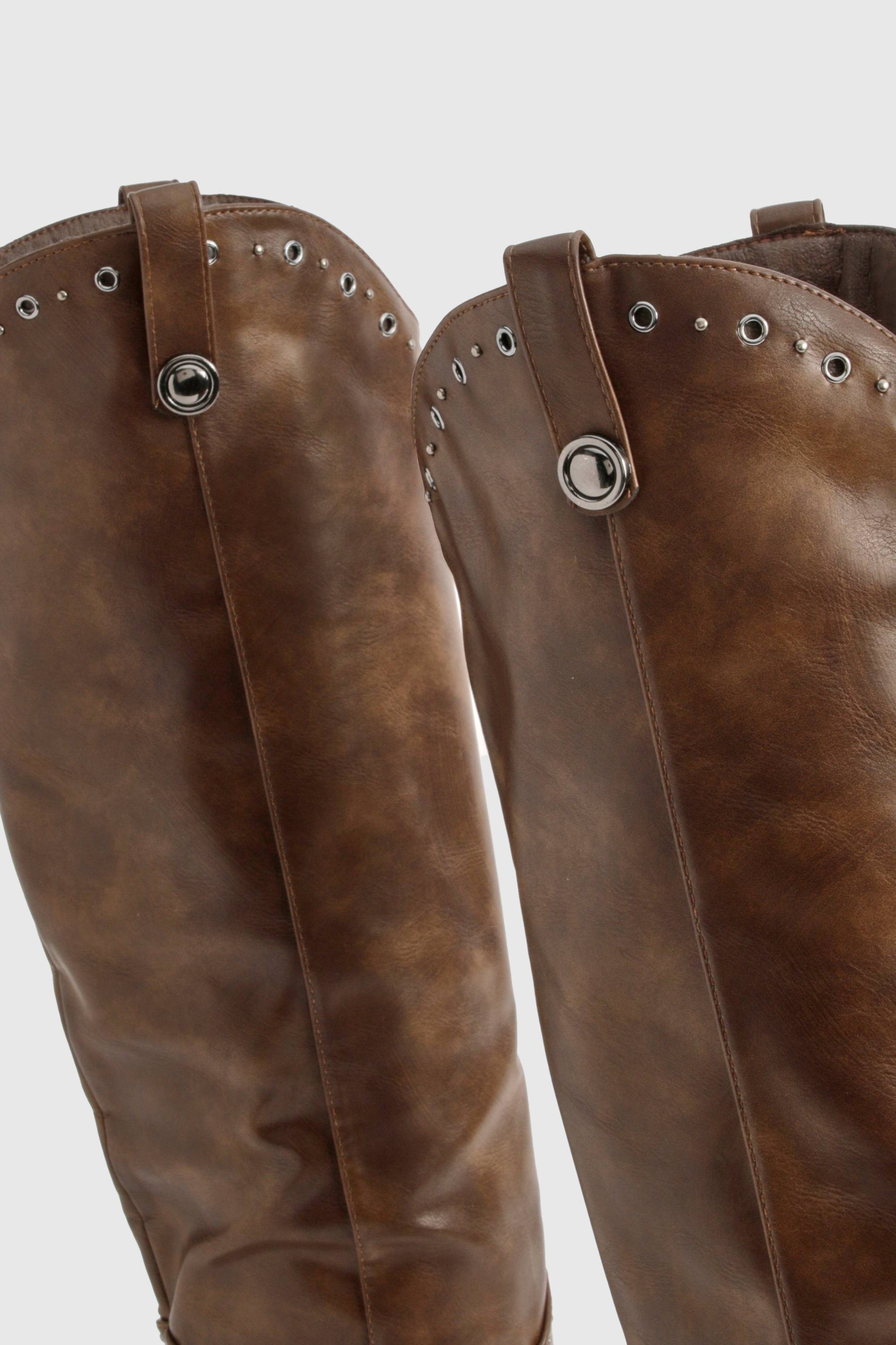 boohoo Western Bottes à détails cloutés