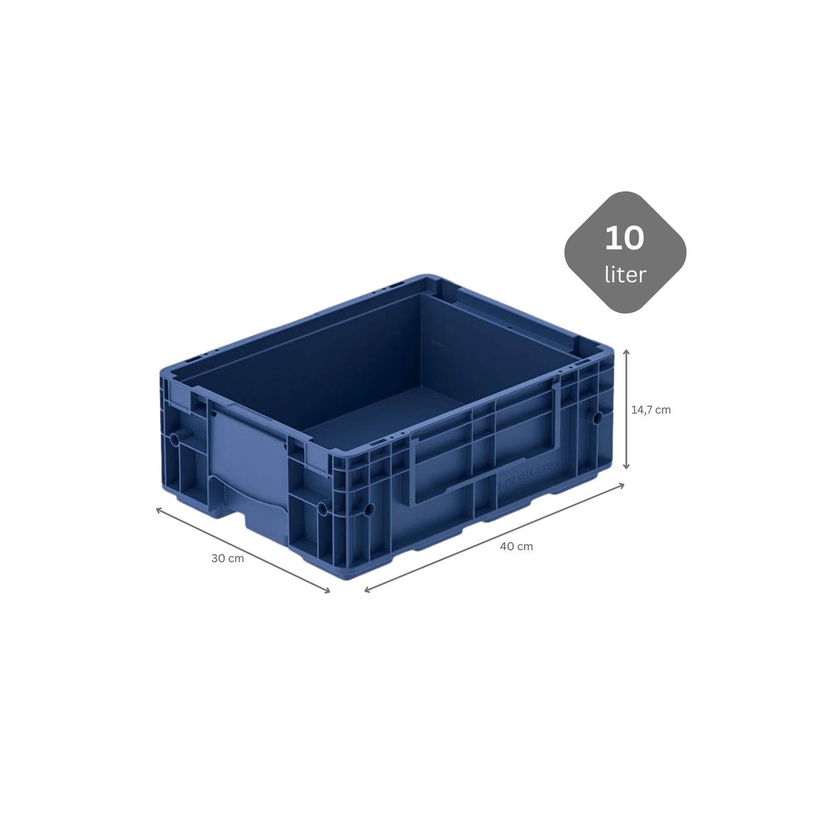 PROREGAL VDA KLT Kleine ladingdrager met composietbodem HxBxD 14,7 x 30 x 40 cm 10 liter KLT Transportbox Transportcontainer Stapelcontainer
