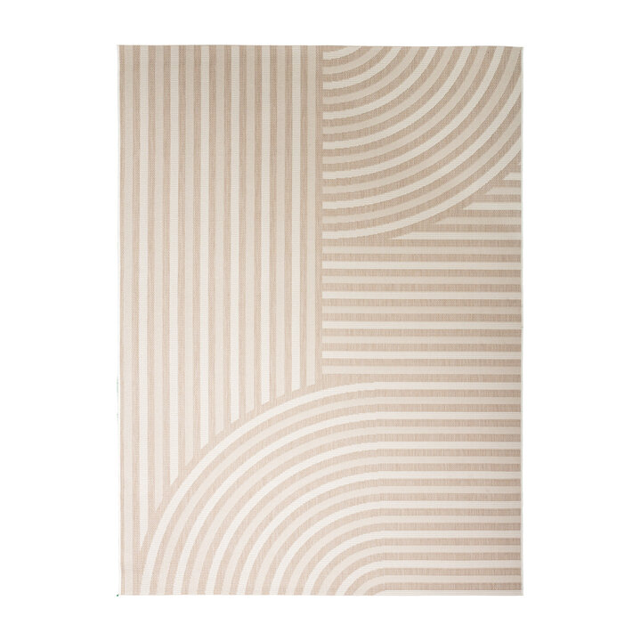 Buitenvloerkleed - Capri Curves Beige/Creme | Stijlvol!