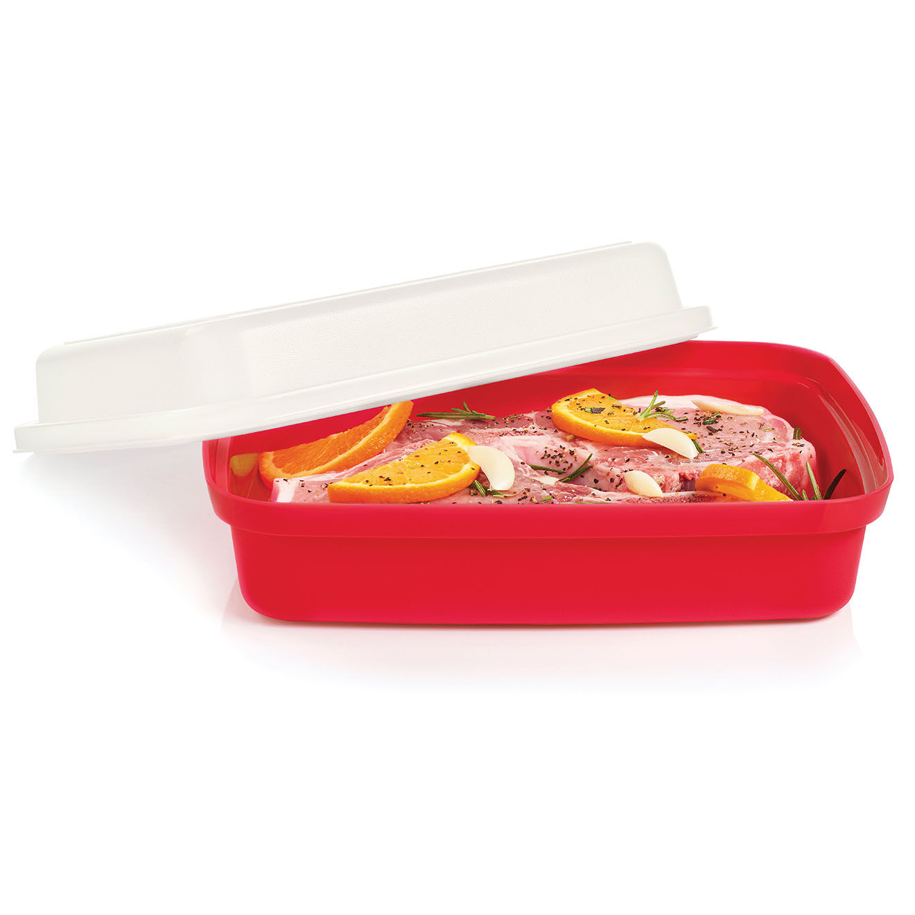 Tupperware Plat à marinades transparent/rouge - 20.4x8.3x25.5 cm