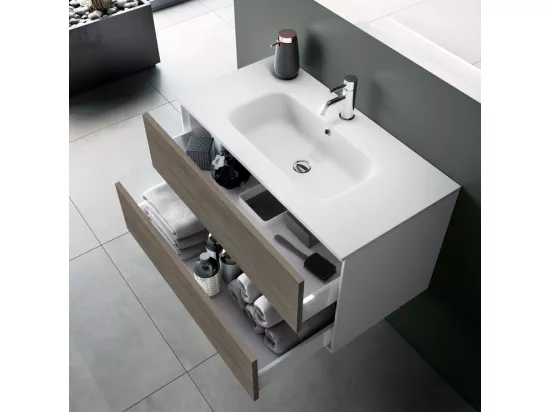 Ensemble de salle de bain 4 pièces IGEA chêne cendré