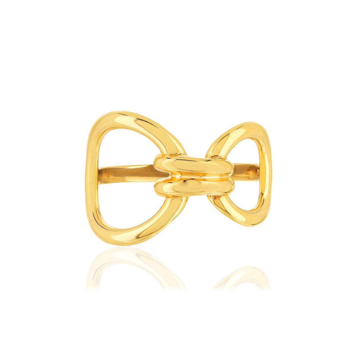 Bague plaqué or motif anneaux